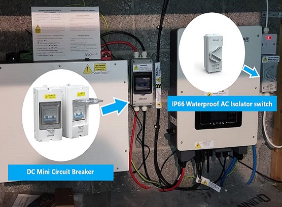 Aswich EAS50/N AC Isolator Switches and DC Breakers Applied In Solar Rooftop PV System in England, 2022