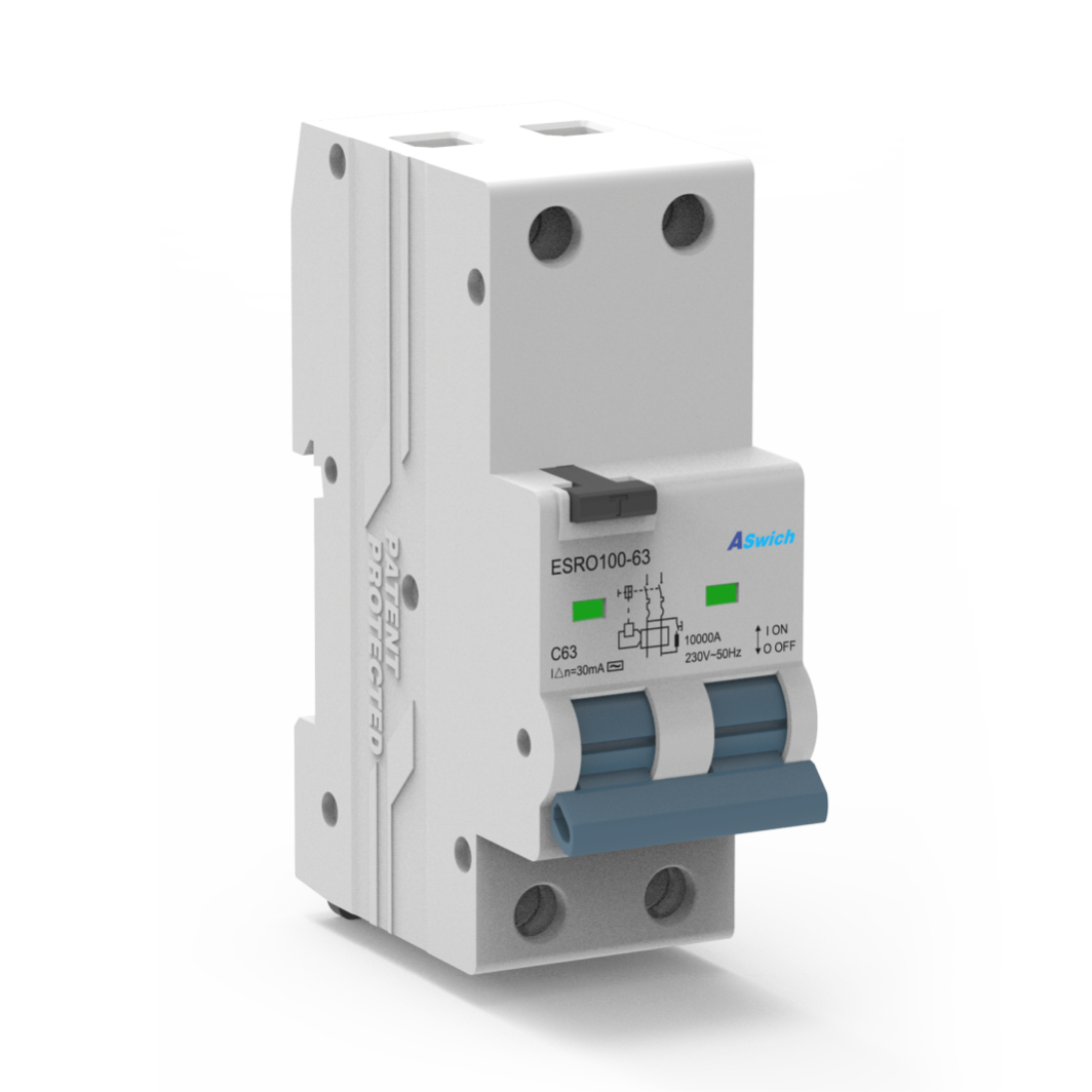 ESR100-63 RCBO Residual Current AC Breaker with Overcurrent Protection